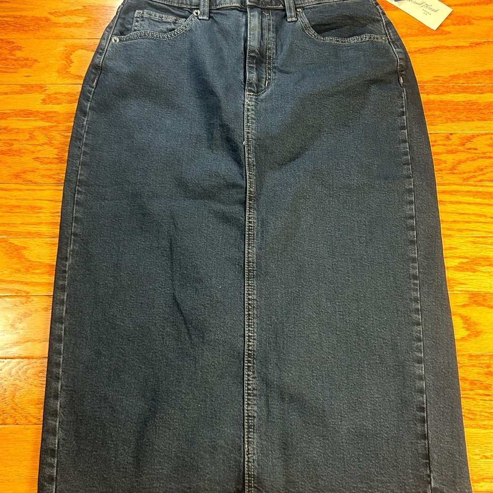 Women's Denim Skirt - Dark Blue